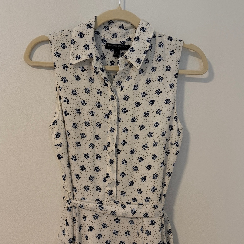 Sleeveless Floral Button-Up Dress